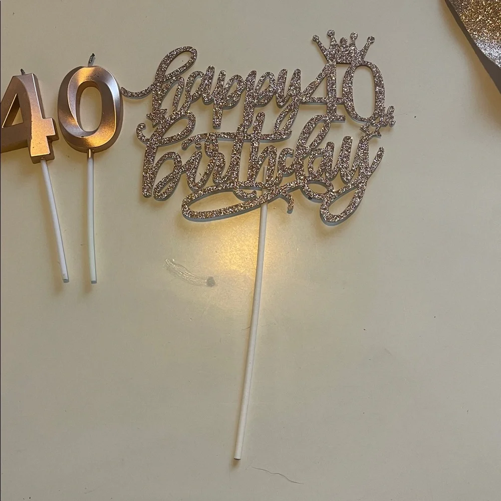 Rose Gold 40th Birthday Party Decoration Set